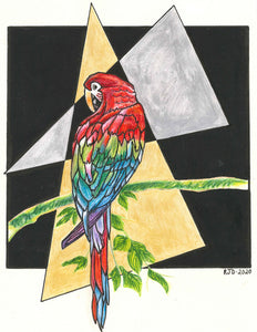 Parrot with Abstract