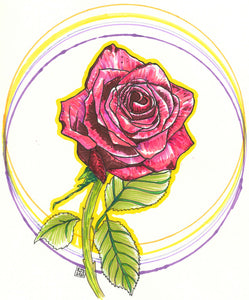 Rose with Circles Background